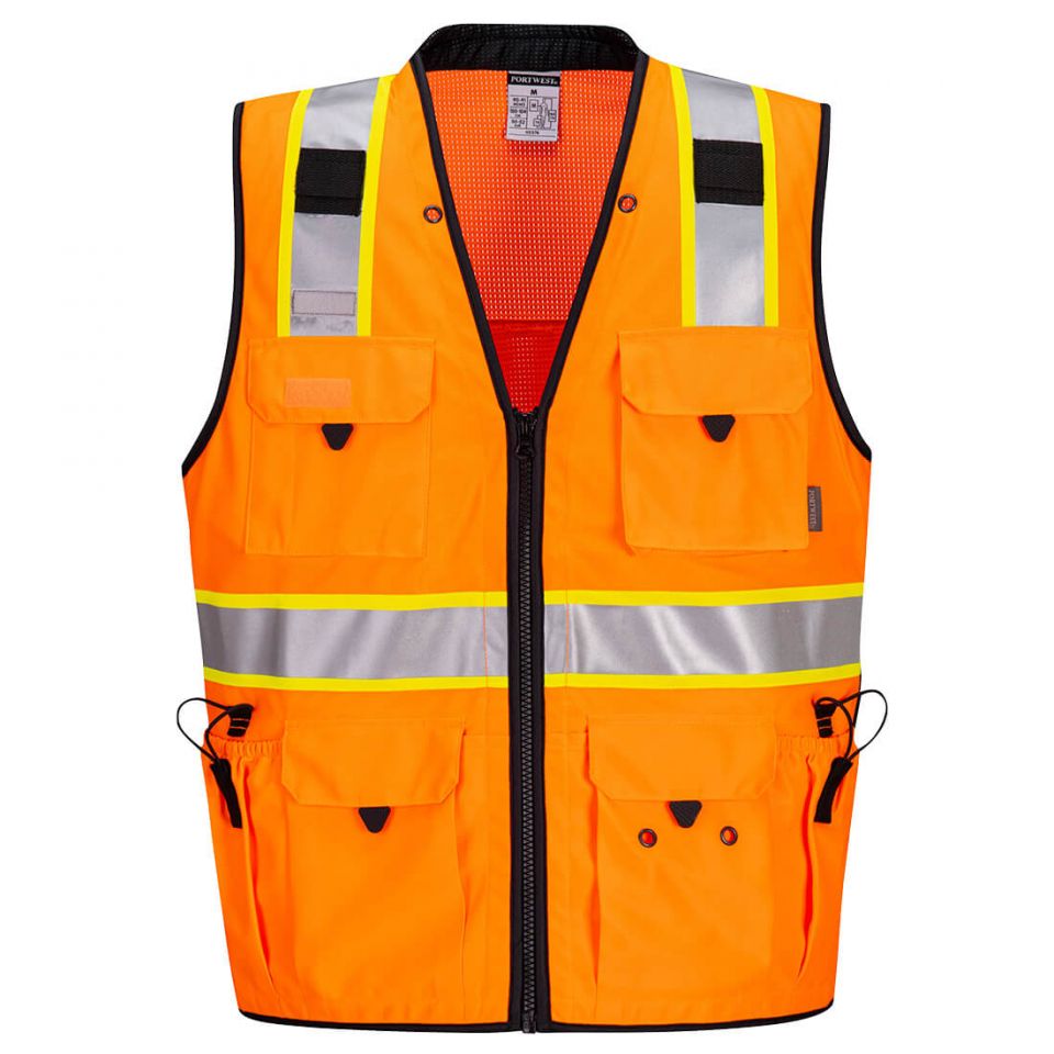 Hi-Vis Expert Pro Surveyor Vest , 4XL, R, Orange/Black