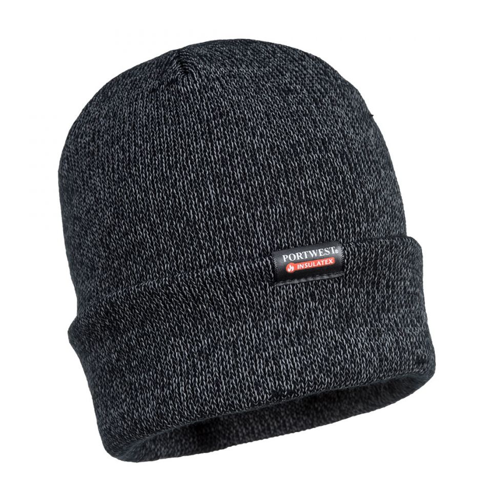 Reflective Knit Hat, Insulatex Lined, , R, Black