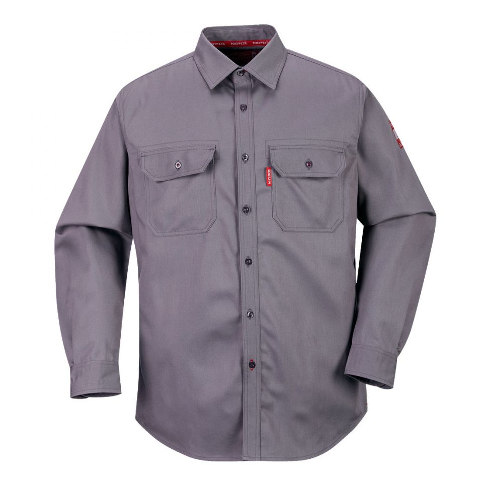 Bizflame 88/12 FR Work Shirt, 4XL, R, Gray