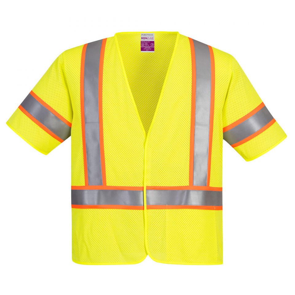 Modaflame Knit Hi-Vis Class 3 FR Mesh Vest, 4XL, R, Yellow