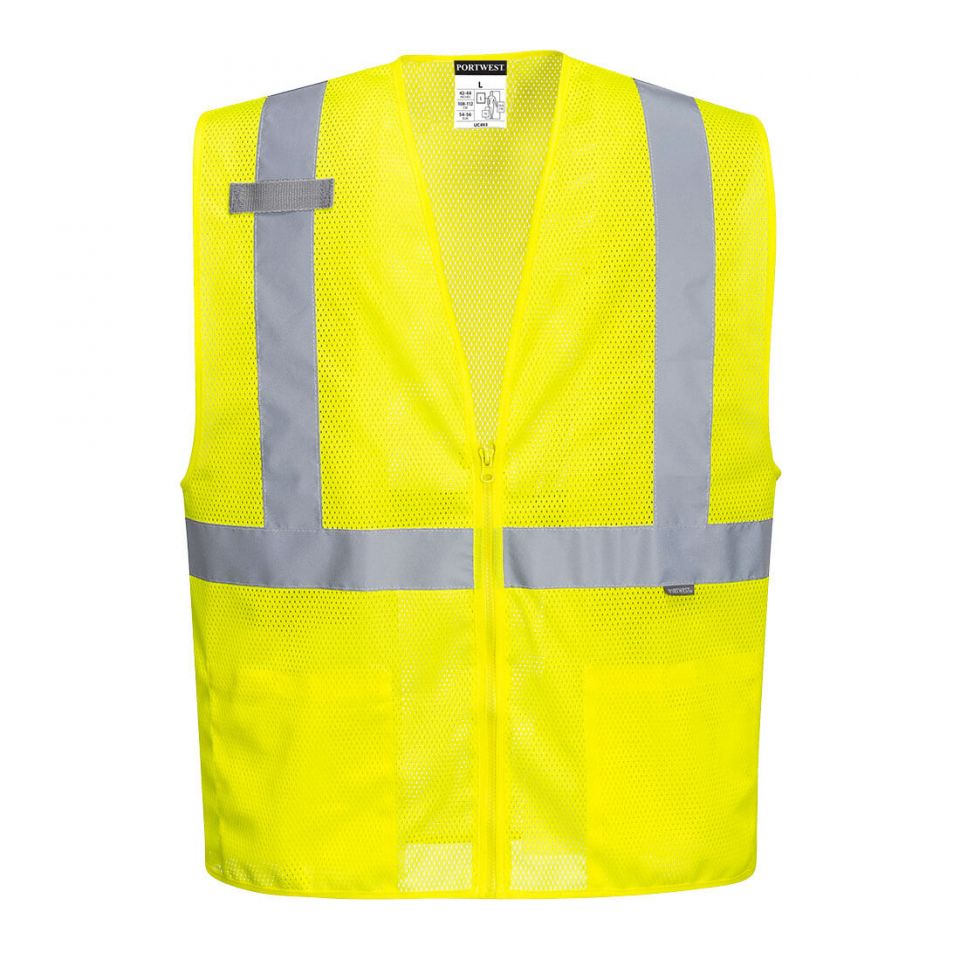 Economy Hi-Vis Band and Brace Zipped Vest , 4XL, R, Yellow