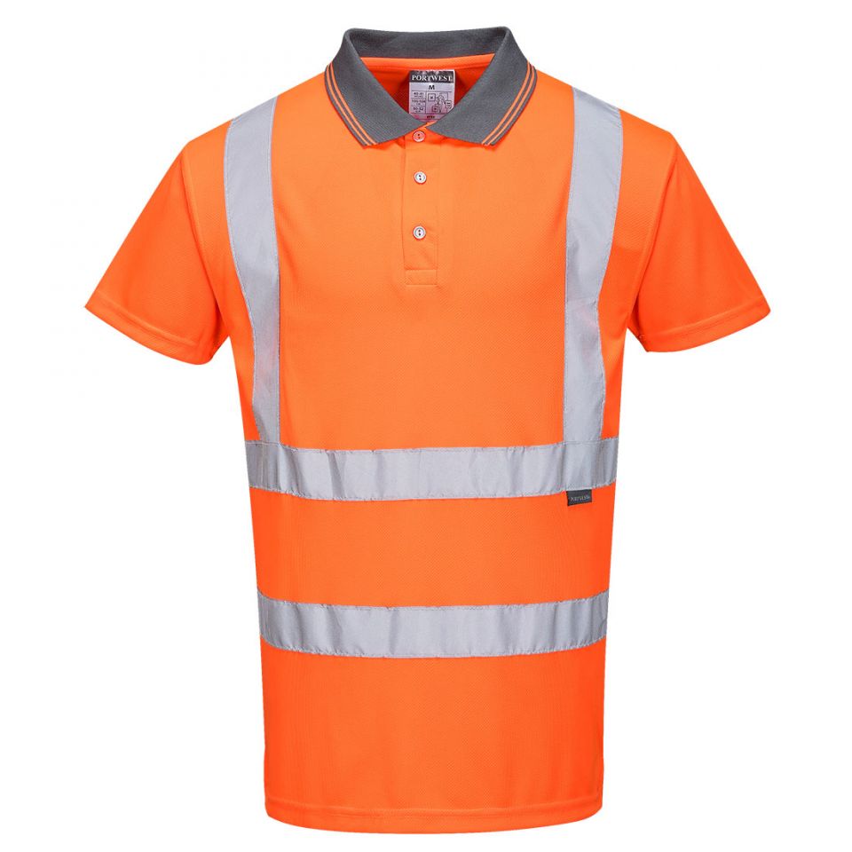 Hi-Vis Polo Shirt S/S , 4XL, R, Orange