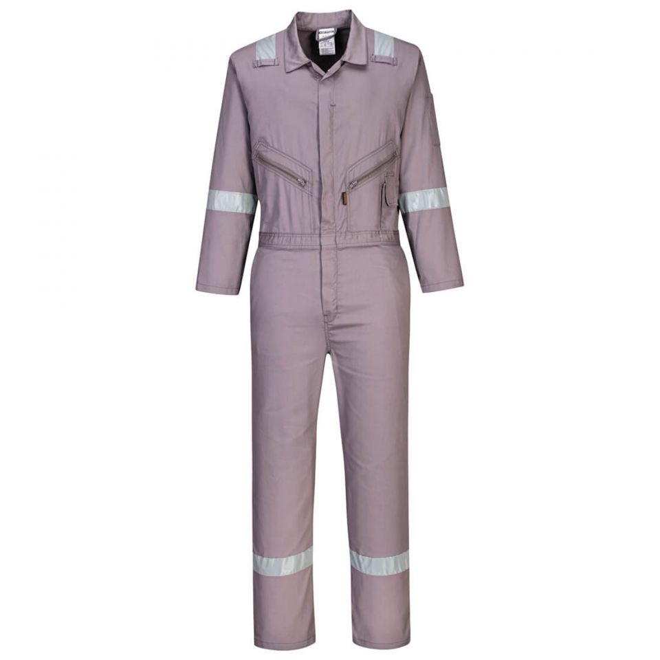 Iona Enhanced Cotton Coverall, L, R, Gray