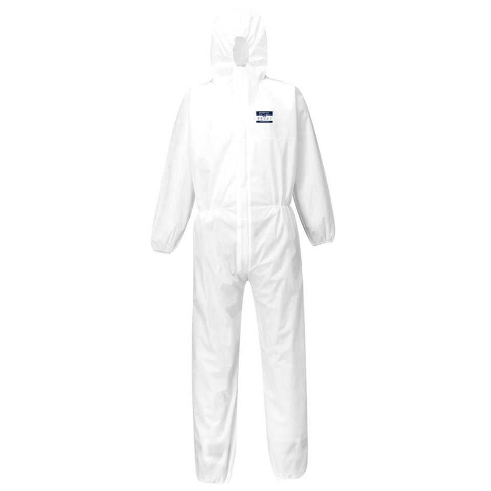 BizTex SMS Coverall Type 5/6 (PK50), L, R, White