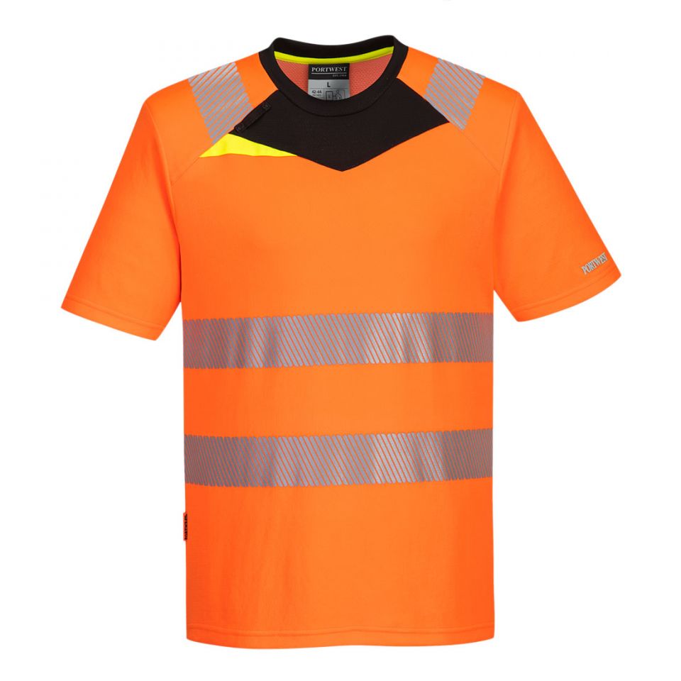 DX4 Hi-Vis T-Shirt S/S, 4XL, R, Orange/Black