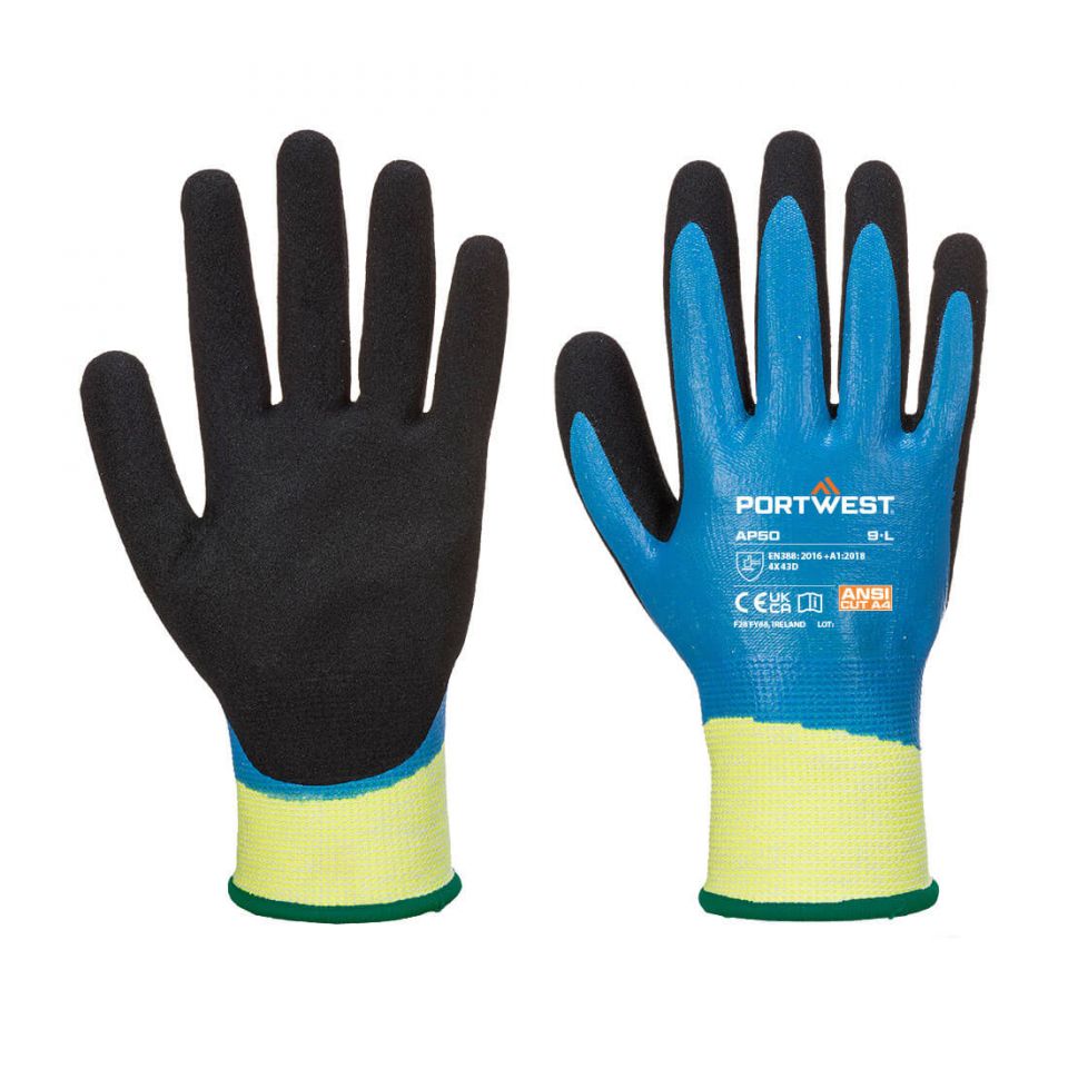 Aqua Cut Pro Glove A4, L, R, Blue/Black