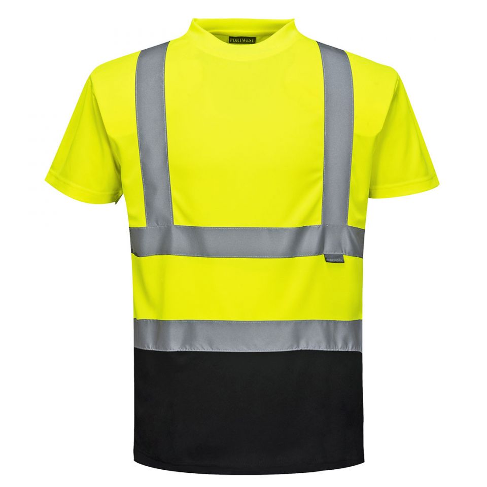 Hi-Vis Contrast T-Shirt S/S , 4XL, R, Yellow/Black