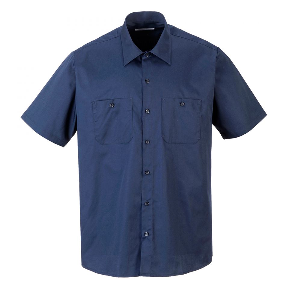 Industrial Work Shirt , 4XL, R, Navy