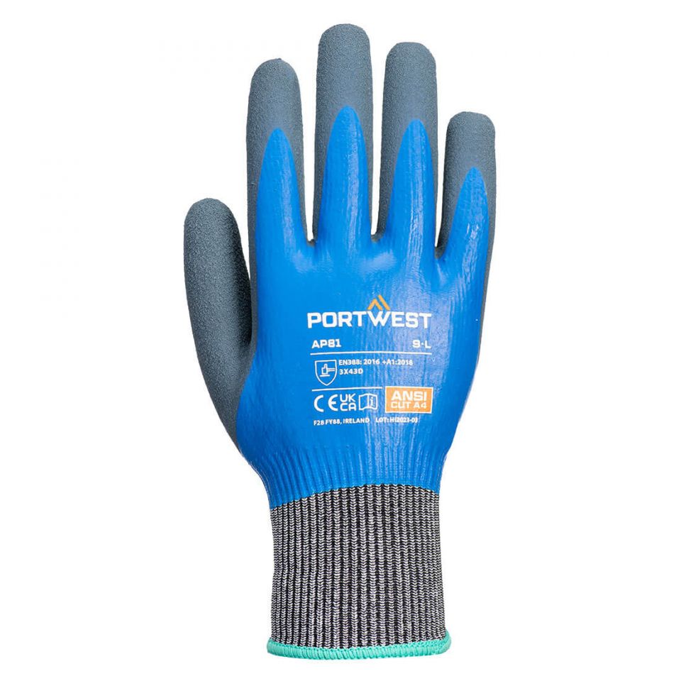 Liquid Pro HR Cut Glove A4, L, R, Blue