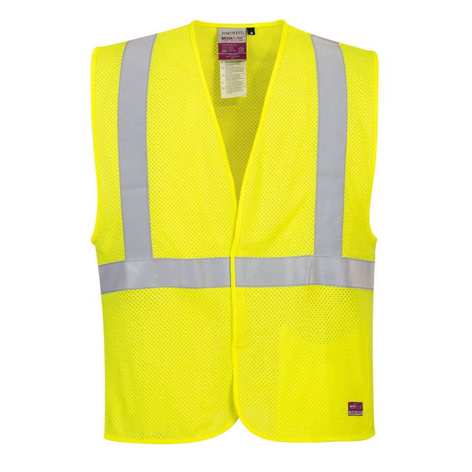 Modaflame Knit Hi-Vis ARC FR Mesh Vest, 4XL, R, Yellow