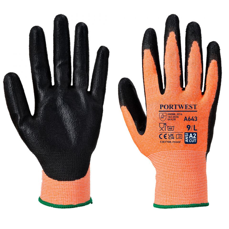 Amber Cut Glove - Nitrile Foam A2, L, R, Amber