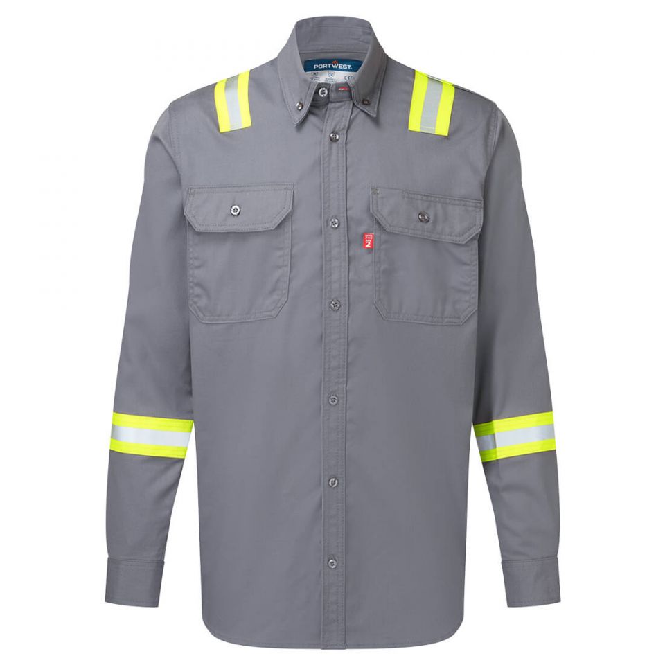 Bizflame 88/12 FR Taped Shirt , 4XL, R, Gray