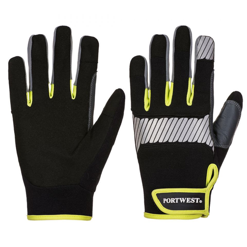 PW3 General Utility Glove, L, Y, Black/Yellow