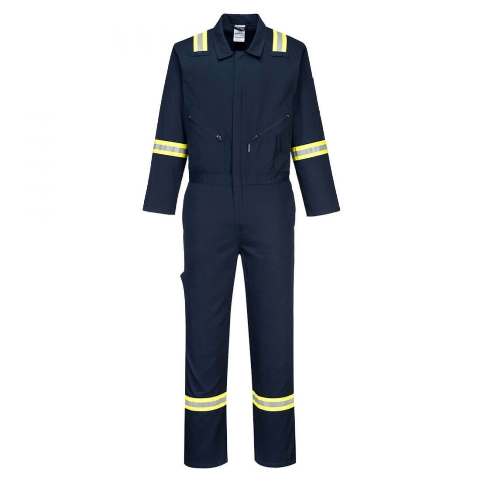 Iona Xtra Enhanced Cotton Coverall , 4XL, R, Navy