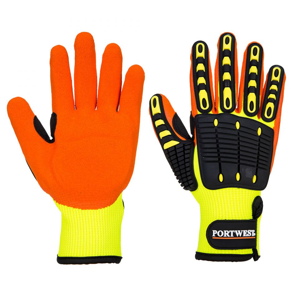 Anti Impact Grip Glove - Nitrile, L, R, Yellow/Orange