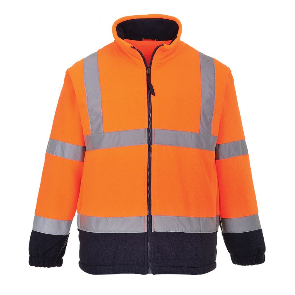 Hi-Vis Two Tone Fleece, M, R, Orange/Navy