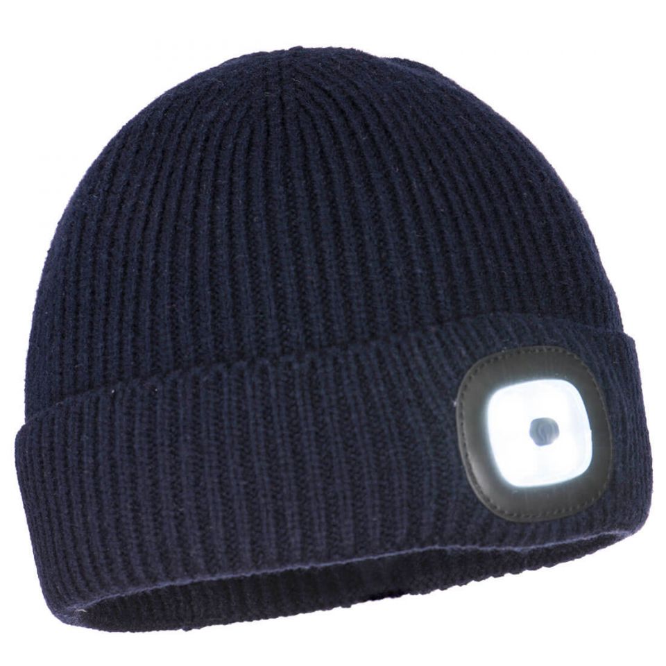 Workman's LED Beanie, , R, Navy