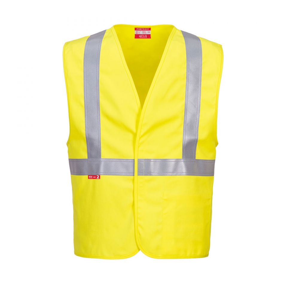 Bizflame 88/12 Hi-Vis NFPA 2112 FR Woven Vest, 4XL, R, Yellow