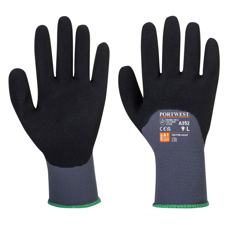 DermiFlex Ultra Glove - Nitrile Foam, L, R, Gray/Black