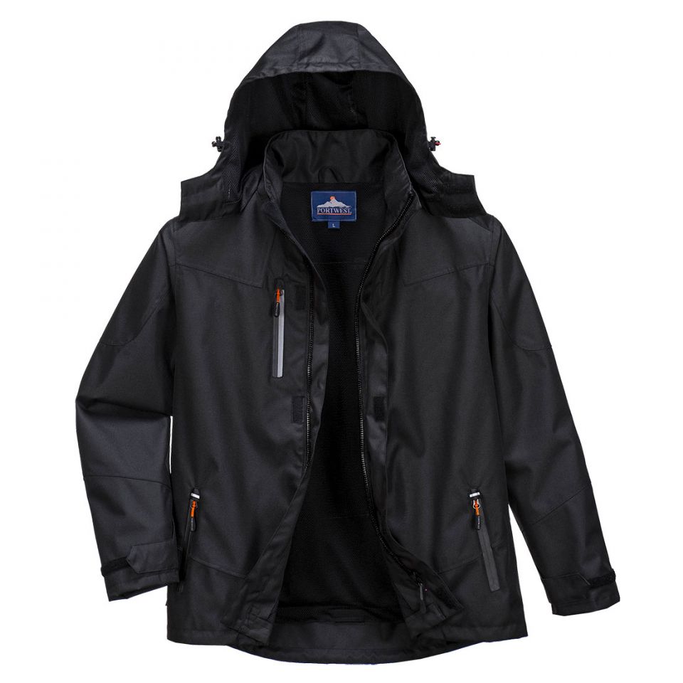 Outcoach Rain Jacket , 4XL, R, Black