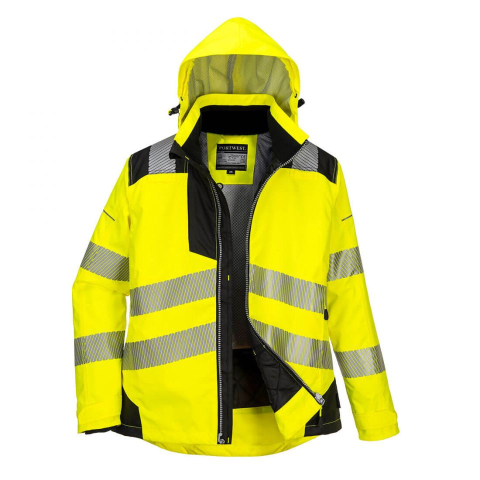 PW3 Hi-Vis Women's Winter Jacket, L, R, Yellow/Black