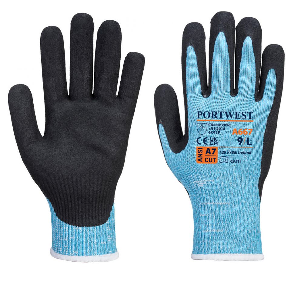 Claymore AHR Cut Glove A7, L, R, Blue/Black