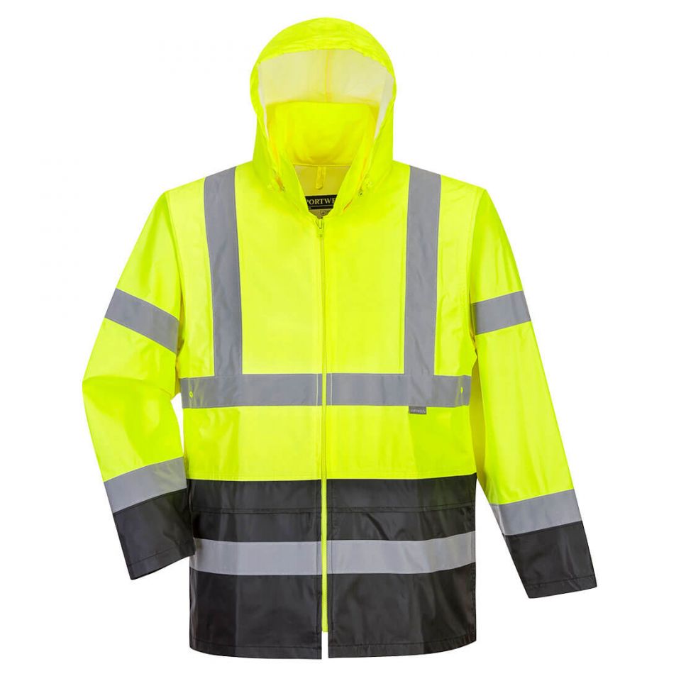 Hi-Vis Contrast Rain Traffic Jacket , 4XL, R, Yellow/Black