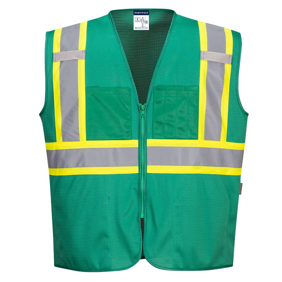 Iona Plus Enhanced Mesh Zipped Vest, 4XL, R, Bottle Green