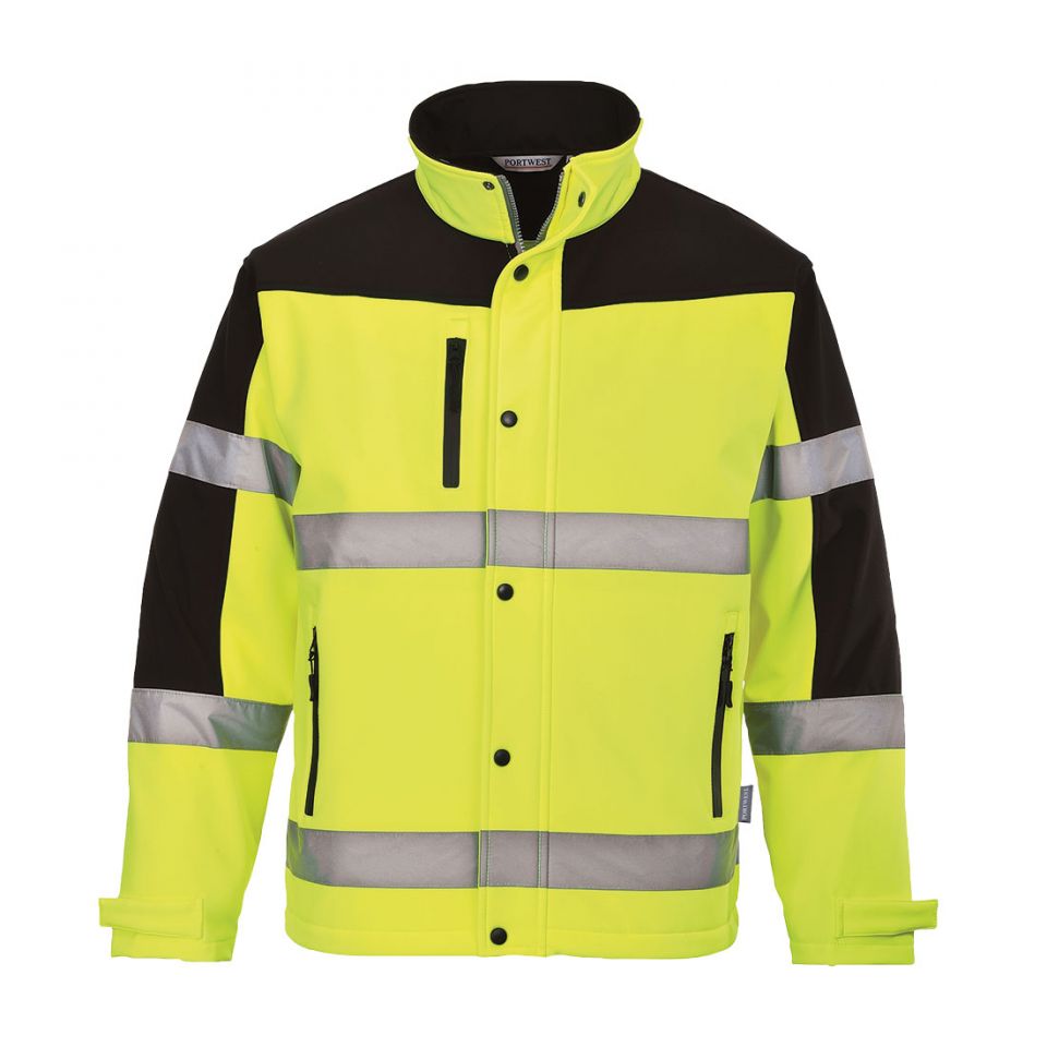 Hi-Vis Contrast Softshell (3L), 4XL, R, Yellow/Black