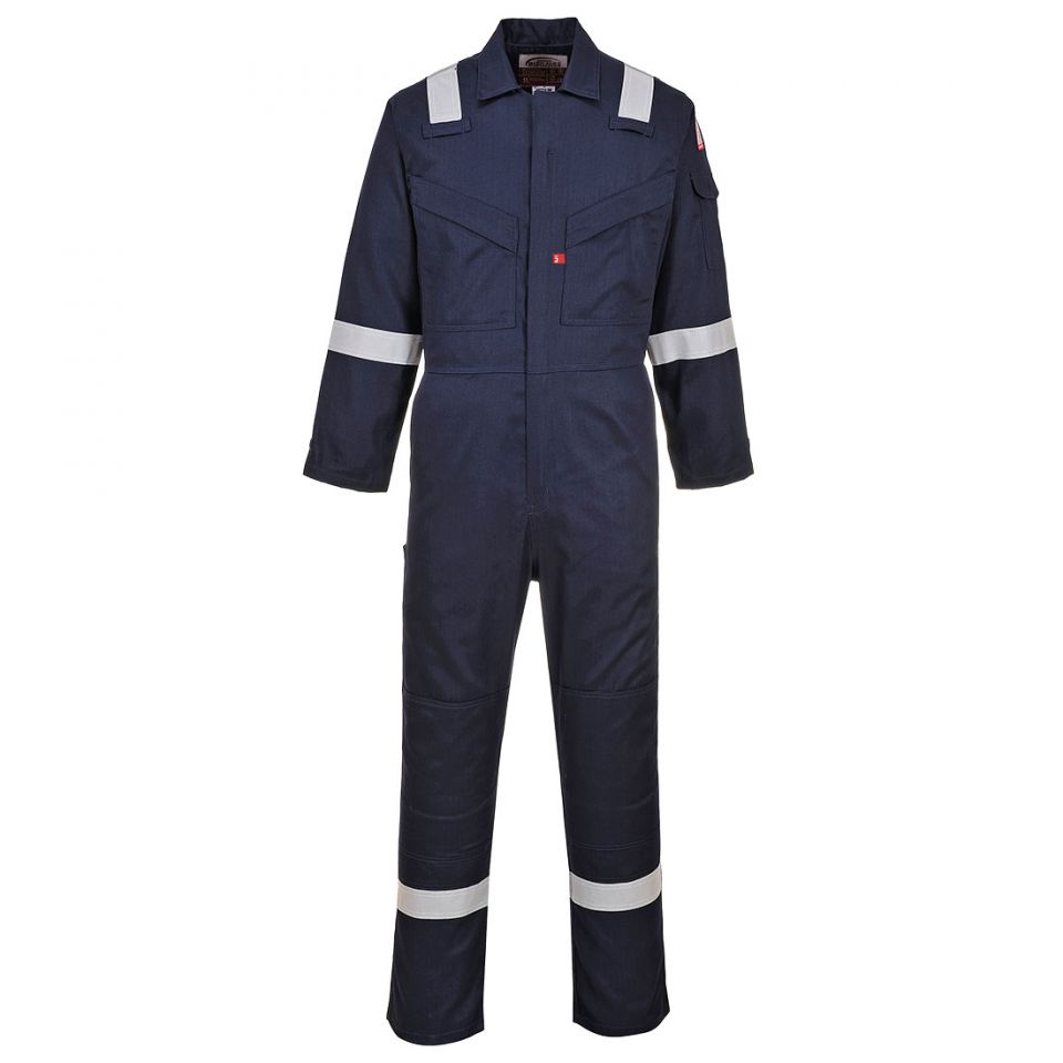 Super Light Weight FR Antistatic Coverall, 4XL, R, Navy