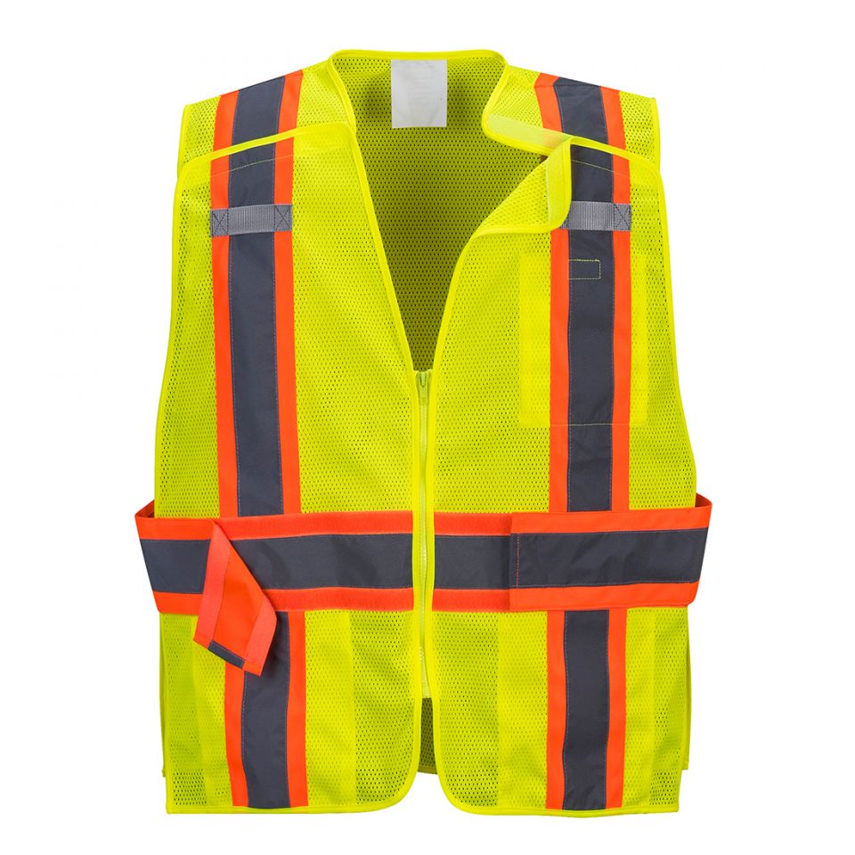 Hi-Vis Contrast Expandable Breakaway Vest , 4XL, R, Yellow