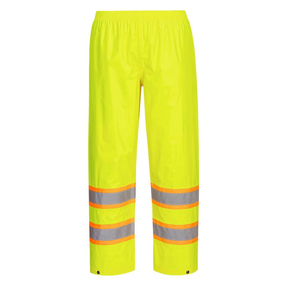 Hi-Vis Contrast Tape Rain Pants , 4XL, R, Yellow