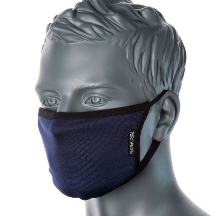 3-Ply Anti-Microbial Fabric Face Mask (PK25), , R, Navy