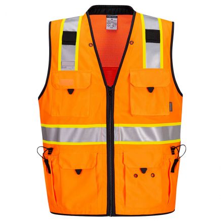 Hi-Vis Expert Pro Surveyor Vest , 4XL, R, Orange/Black