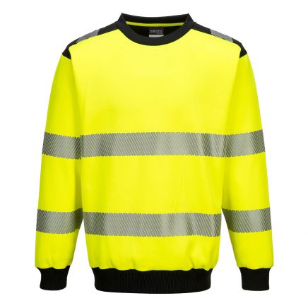 PW3 Hi-Vis Sweatshirt, 4XL, R, Yellow/Black