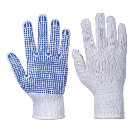 Classic Polka Dot Glove, L, R, White/Blue