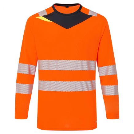 DX4 Hi-Vis T-Shirt L/S, 4XL, R, Orange/Black