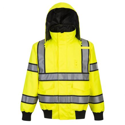 Hi-Vis Reversible Bomber Jacket , 4XL, R, Yellow/Black