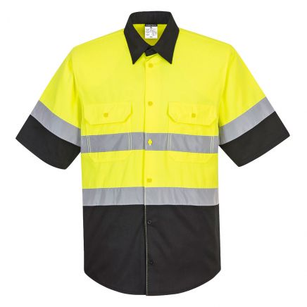 Hi-Vis Contrast Shirt S/S, 4XL, R, Yellow/Black