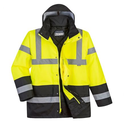 Hi-Vis Contrast Winter Traffic Jacket , 4XL, R, Yellow/Black