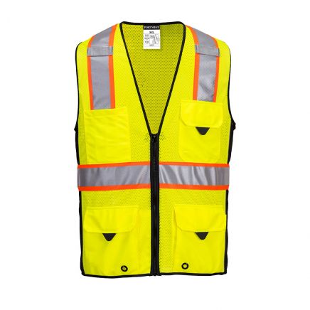 Hi-Vis Ultra Cool Surveyor Vest , 4XL, R, Yellow/Black