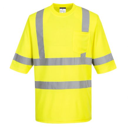 Dayton Hi-Vis Class 3 T-Shirt S/S, 4XL, R, Yellow