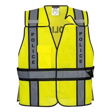 Hi-Vis Public Safety Vest , M/XL, R, Yellow/Black