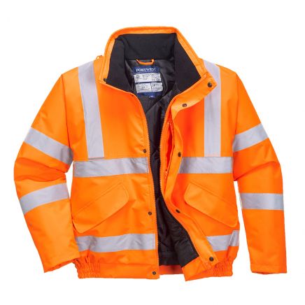 Hi-Vis Winter Bomber Jacket , 4XL, R, Orange