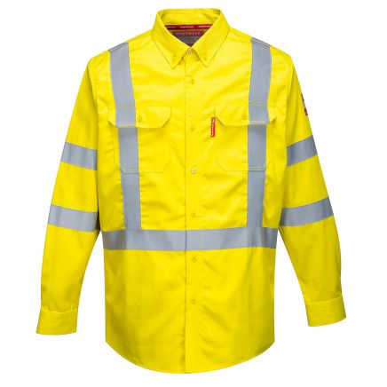 Bizflame 88/12 Hi-Vis FR Shirt, 4XL, R, Yellow