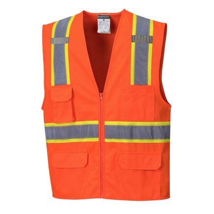 Jackson Hi-Vis Contrast Executive Vest , 4XL, R, Orange