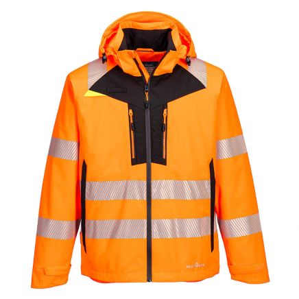 DX4 Hi-Vis Shell Rain Jacket, 4XL, R, Orange