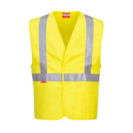 Bizflame 88/12 Hi-Vis NFPA 2112 FR Woven Vest, 4XL, R, Yellow