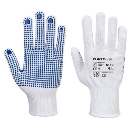 Polka Dot Glove, L, R, White/Blue