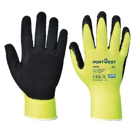 Hi-Vis Grip Glove - Latex Foam, L, R, Yellow